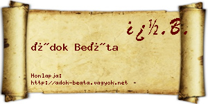 Ádok Beáta névjegykártya